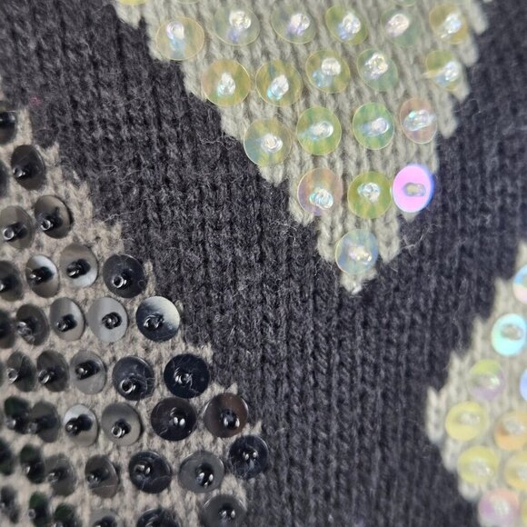 Alfred Dunner Petite Size Med Argyle Front Pullover Sweater Sequin Embellishment - Picture 5 of 11